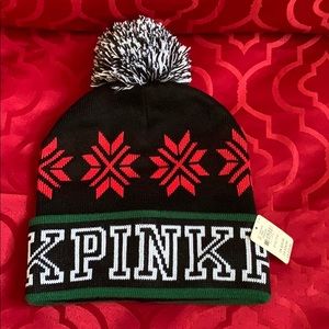 💕 PINK VS Snowflake Beanie 💕
